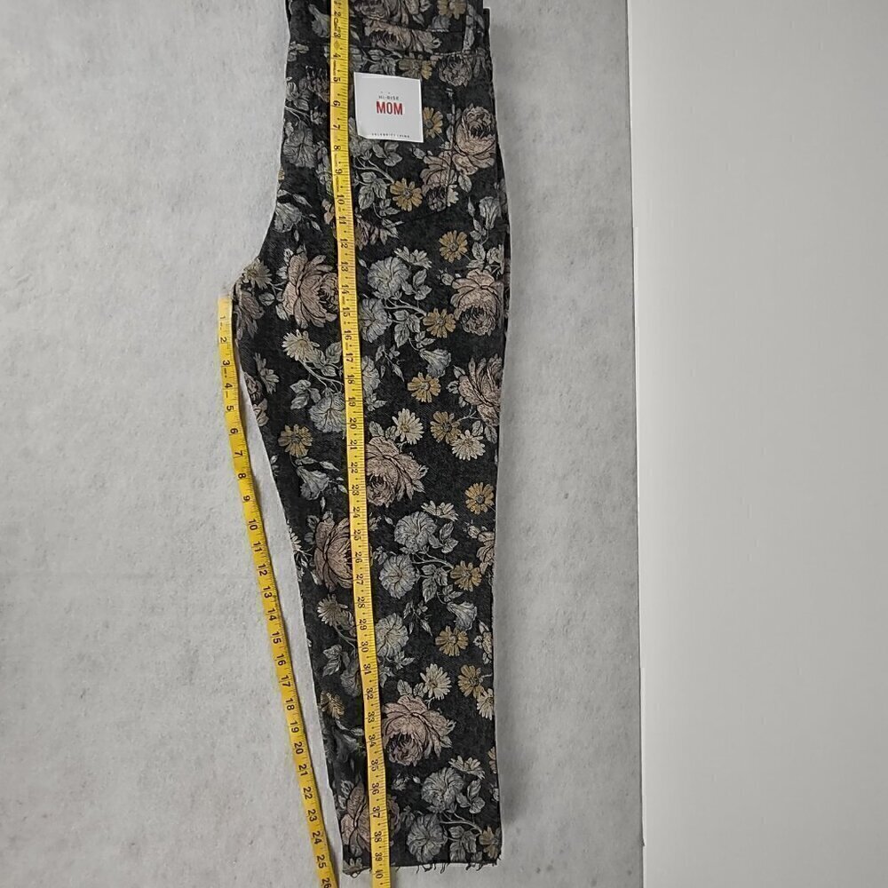 Celebrity Pink, Black, Pink, Floral High-Rise Mom Raw Hem Jean. Size 15X32 (NWT) - Picture 7 of 12